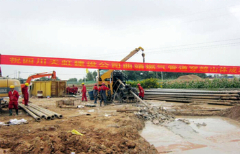 GD3500-LS HDD Machine in Natural Gas Pipeline crossing project getting through the mountain in Qujing City Yunnan Province